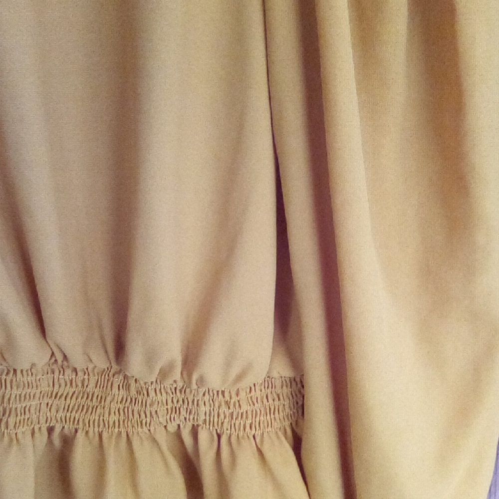 Women's Mustard Ruffle Neck Blouse - Picture 7 of 14